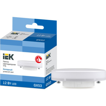 Лампа светодиодная IEK T75 таблетка 12Вт 230В 6500К GX53 - LLE-T80-12-230-65-GX53